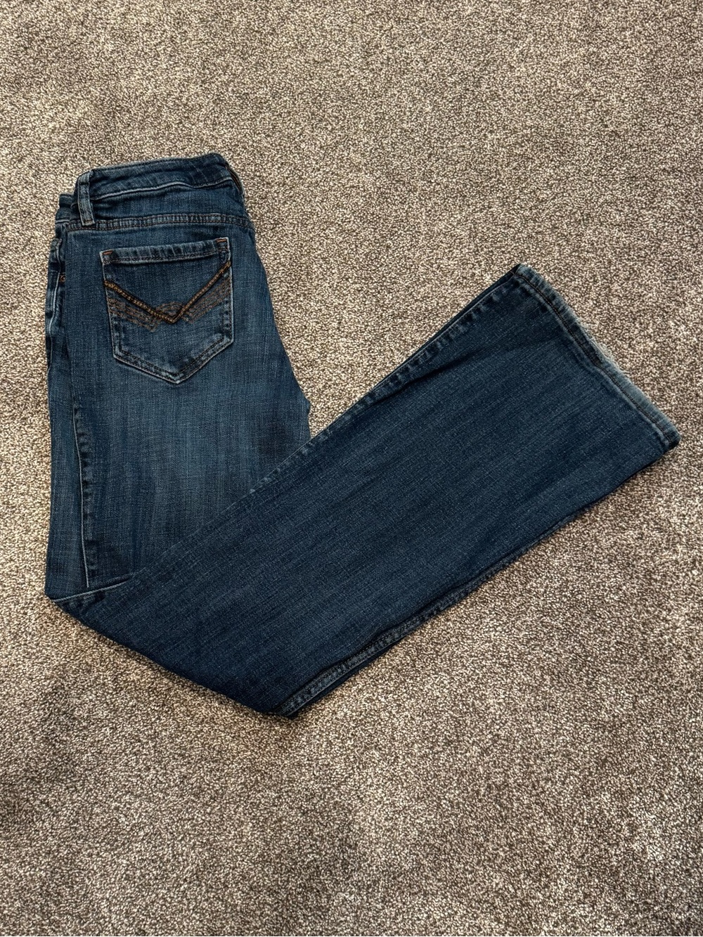 Idyllwind Dark Blue Bootcut Jeans with Contrast Pocket Stitching